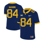 Men's West Virginia Mountaineers NCAA #84 Jovani Haskins Navy Authentic Nike 2019 Stitched College Football Jersey FV15N77YU